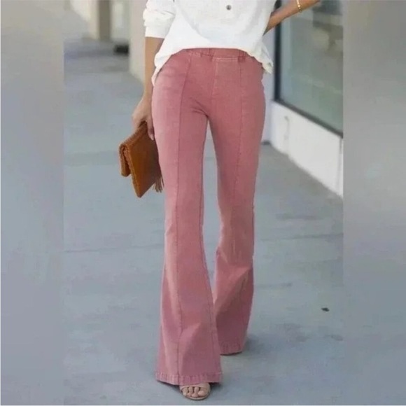 New Pink Flare Pants - Picture 1 of 3